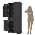 thumbnail image 2 of Aiho 71" Kitchen Storage Cabinet with Doors and Shelves, Bathroom Storage Cabinet - Black, 2 of 10