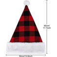 thumbnail image 1 of De gorro de Papá Noel para adultos, cuadros rojos y negros, terciopelo grueso, suministros para fiesta de Navidad LingWen 9024715191199, 1 of 1