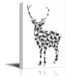 thumbnail image 1 of wall26 Woodland Creature - Bird and Stag Silhouette - Black and White Exclusive Artwork - Quirky Fun Design - Canvas Art Home Decor - 16x24 inches, 1 of 3