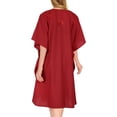 thumbnail image 3 of HAPPY BAY Women's Dresses Bathing Suit Summer Short Sleeve Beach Mini Caftan Mumu Swimwear Bikini Kaftan Tunic Tops for Women 2X-3X Red, Embroidered, 3 of 3