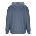 thumbnail image 7 of Txeol Men Dialysis Sweatshirt with Arm Zipper Full Zip Fleece Hoodie Solid Color Long Sleeve Lightweight Jackets Navy L, 7 of 7