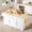 White, variant on MAGIC UNION Rolling Kitchen Island Cart with Drop Leaf, Portable Kitchen Islands w/Storage Cabinet, Drawers, Spice Towel Rack,Island Table for Kitchen w/Charging Station & Trash Storage Cabinet