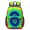 Green and Yellow Tie Dye Pattern, variant on Green and Yellow Tie Dye Pattern 17" Waterproof Oxford School Backpacks for Teens, S-Shape Padded Straps, for School, Travel, Hiking, Camping