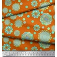 thumbnail image 3 of Soimoi Orange Poly Georgette Fabric Artistic Flower & Geometric Print Fabric by the Yard 42 Inch Wide, 3 of 3