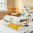 thumbnail image 5 of Erosebridal Cartoon Camping Theme Zipper Twin Comforter Sets with Fitted Sheet and 2 Pillowcases, Camper Arrow Bonfire Zipper Bedding Set, Reversible, 5 of 7