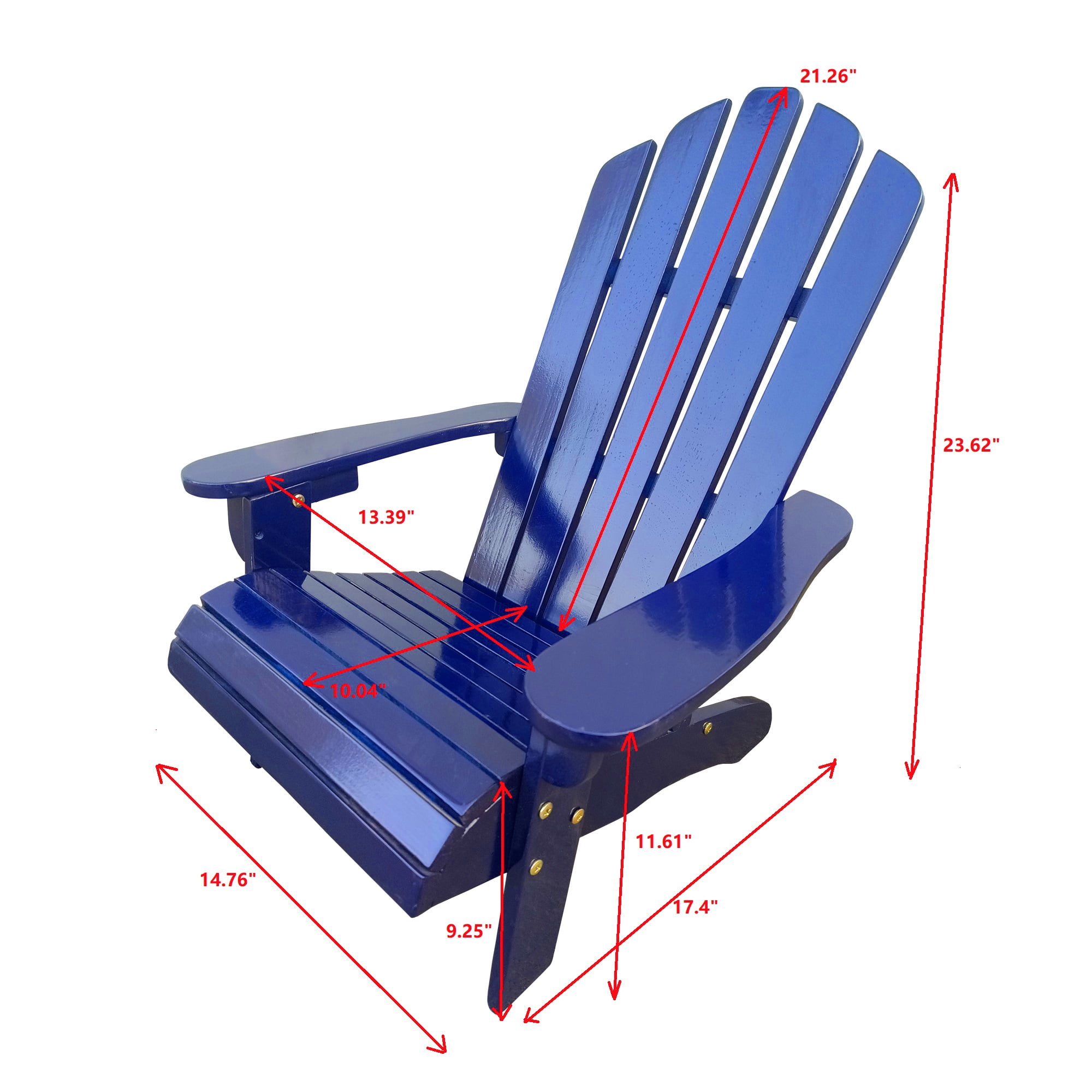 Leuco Adirondack Chair - Weatherproof Plastic Acacia Wood, Set of 1, Gray
