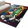 thumbnail image 2 of 3x5 Washable Area Rug, Abstract Animal Non-Slip Rectangle Rug for Living Room Bedroom, Dog In The Room Poker Games Indoor Low Pile Floor Mat for Home Decor, 2 of 9