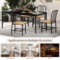 thumbnail image 5 of Costway Dining Chairs Set of 2 High Back Navy Chairs Metal Frame Footrests Kitchen Black, 5 of 8