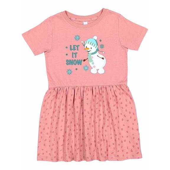 Inktastic Let It Snow Snowman Girls Toddler Dress