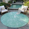 thumbnail image 6 of Addison Rugs Chantille Indoor/Outdoor Transitional Abstract Teal Washable Round Rug, 8' x 8', 6 of 6