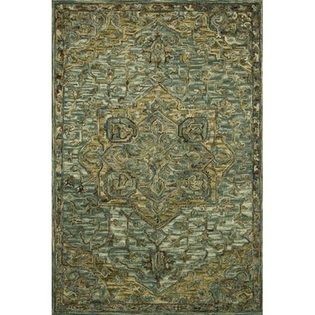 Astoria Grand Watertown Looped Hooked Wool Dark Green Area Rug