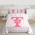 thumbnail image 2 of Feelyou Initial T Child Full Size Comforter Sets, Princess Bowknot Bedding Sets, 3pcs, 2 of 8