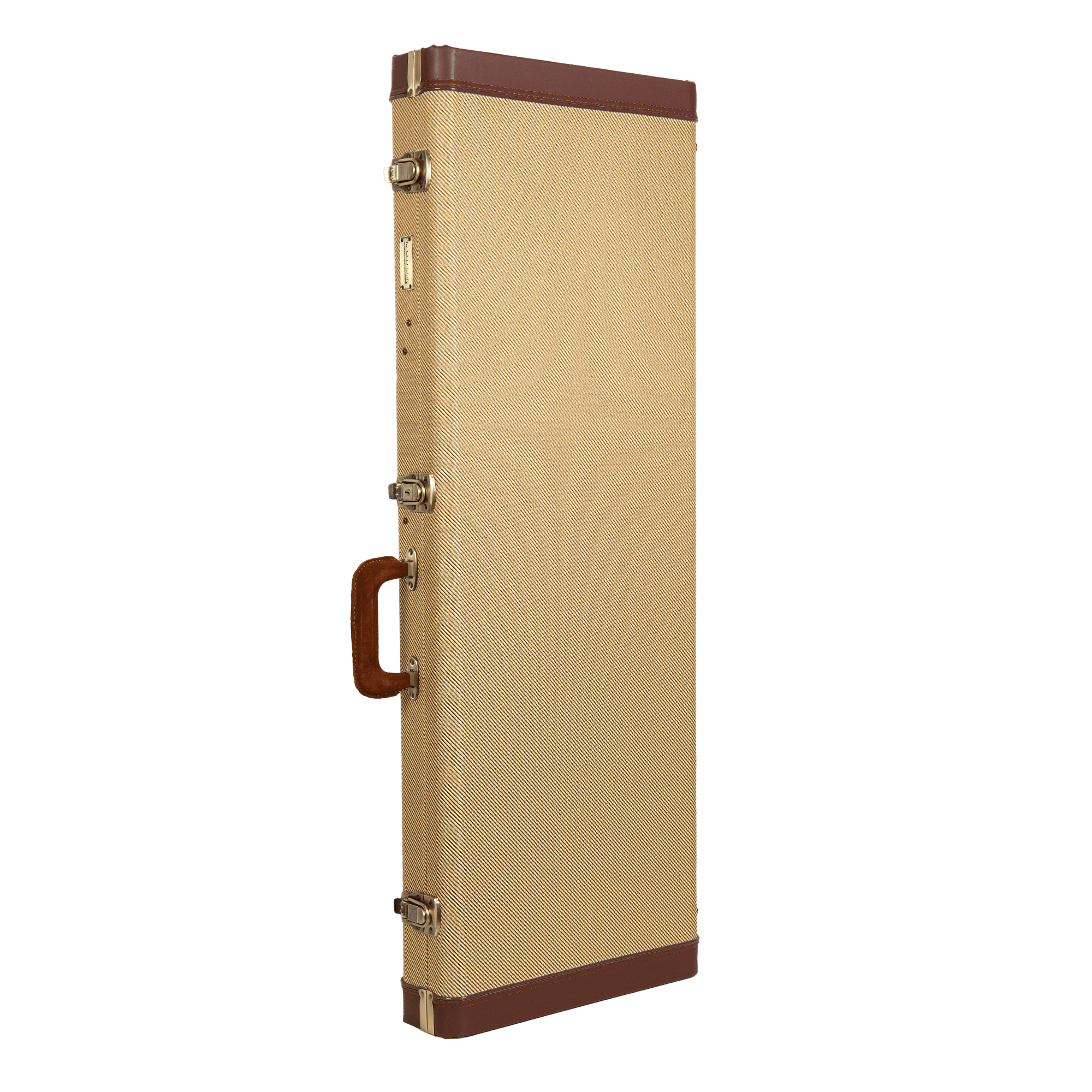 Crossrock Master Series - Wooden Telecaster&Stratocaster Electric Guitar Case - Security Lock, Genuine Leather Handle, Reinforced Hardware, Metal Feet, Large Storage Space- Fabric Tweed