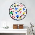 thumbnail image 2 of Yayeee Wall Clock Battery Operated 11.9" Silent Quartz Non-Ticking for Living Room Decor, Blue Retro Triangles, 2 of 8