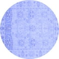 thumbnail image 1 of Ahgly Company Machine Washable Indoor Round Oriental Blue Traditional Area Rugs, 3' Round, 1 of 4