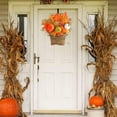 thumbnail image 4 of Holloyiver Halloween Door Hanger Basket Wreath, Hanging Pumpkin Basket Wreath Beautiful Artificial Fall Front Door Basket Wreaths for Home Front Porch Courtyard Farmhouse Outdoor Decor, 4 of 8