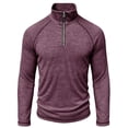 thumbnail image 5 of Eiyaclvo Quarter Zip Pullover Sweater for Men Fall Winter Long Sleeve 1/4 Zipper Stand Collar Sweater Top Underwear Wine M, 5 of 6