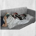 thumbnail image 6 of Teen Room Soft Flannel Fleece Throw Blanket, Modern Automotive Vivid Toned Car Back View Prestige Passion Image, Cozy Plush for Indoor and Outdoor Use, 50" x 60", Black and Ruby, by Ambesonne, 6 of 6