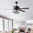 thumbnail image 2 of PHORUS 52in Ceiling Fan with Lights Modern Fan Light with Remote Dimmable LED Black for Bedroom Living Room, 2 of 12