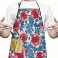 thumbnail image 2 of Pioneer Flower Floral Print Pattern Apron-Garden Aprons for Women with Pockets-Cotton Linen Waterproof Kitchen Cooking Gardening Aprons Adjustable for Kitchen,Cooking,BBQ and Salon 33x27 Inch, 2 of 6