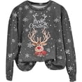 thumbnail image 5 of Chandail Sans Capuche Décontracté à Manches Longues et Col Rond pour Femmes, Imprimé de Noël Automne Hiver, 5 of 5