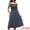 Dark Blue, variant on Women's Midi Dress Halter Neck 2026 Smocked Striped Dresses XL White