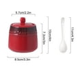 thumbnail image 3 of French Gradient Ceramic Sugar Pot With Lid, Solid Sugar Bowl With Spoon, Porcelain Spice Jar, Kitchen Decoration Storage-Red, 3 of 9