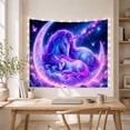 thumbnail image 5 of Unicorn Mother And Foal On Crescent Moon Dreamy Fantasy Style for Unicorn Lovers Celestial Wall Decor Birthday Gift Tapestry Wall Hanging for Bedroom, Nursery and Dorm, 5 of 7