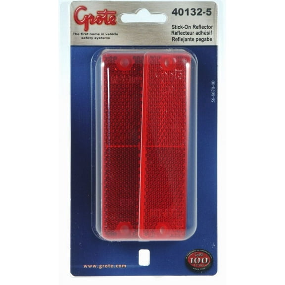 GROTE PERLUX # 401325 RECTG STK-ON REFLECTOR-RED-PR