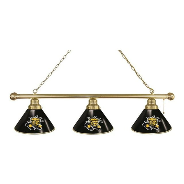 Holland Bar Stool BL3BRWichSt Wichita State Shockers 3 Shade Pool Billiard Light, Brass