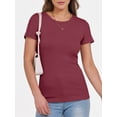 thumbnail image 6 of ANRABESS Womens Short Sleeve Tops Crewneck Ribbed Knit Slim Fit Basic Tee Casual Summer Fitted T Shirt, 6 of 9