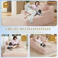 thumbnail image 5 of Aukfa 79" Extra Long Chaise Lounge Oversized Indoor Chair Boneless Couch for Living Room, 3Pillows, Pink, 5 of 9