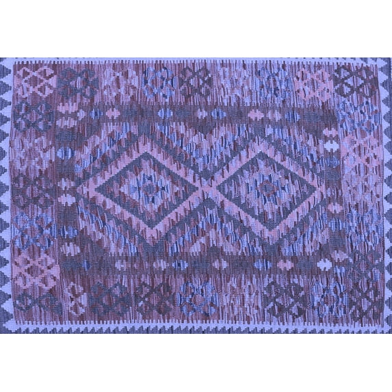 Ahgly Company Indoor Rectangle Oriental Blue Traditional Area Rugs, 5' x 8'