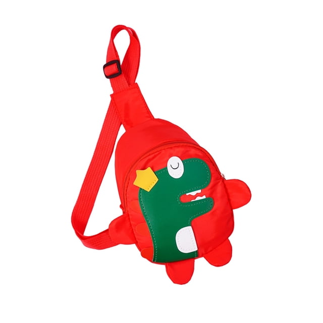 SLYNSHome Petits Sacs à Bandoulière Rouges Sac Bandoulière Mignon Dinosaure pour Voyage Sac de Poitrine Décontracté