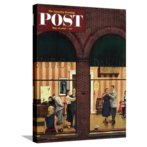 Art.com Dancing Class Saturday Evening Post Cover, May 10, 1952 Stretched Canvas Print Wall Art by Stevan Dohanos, 18" x 24"