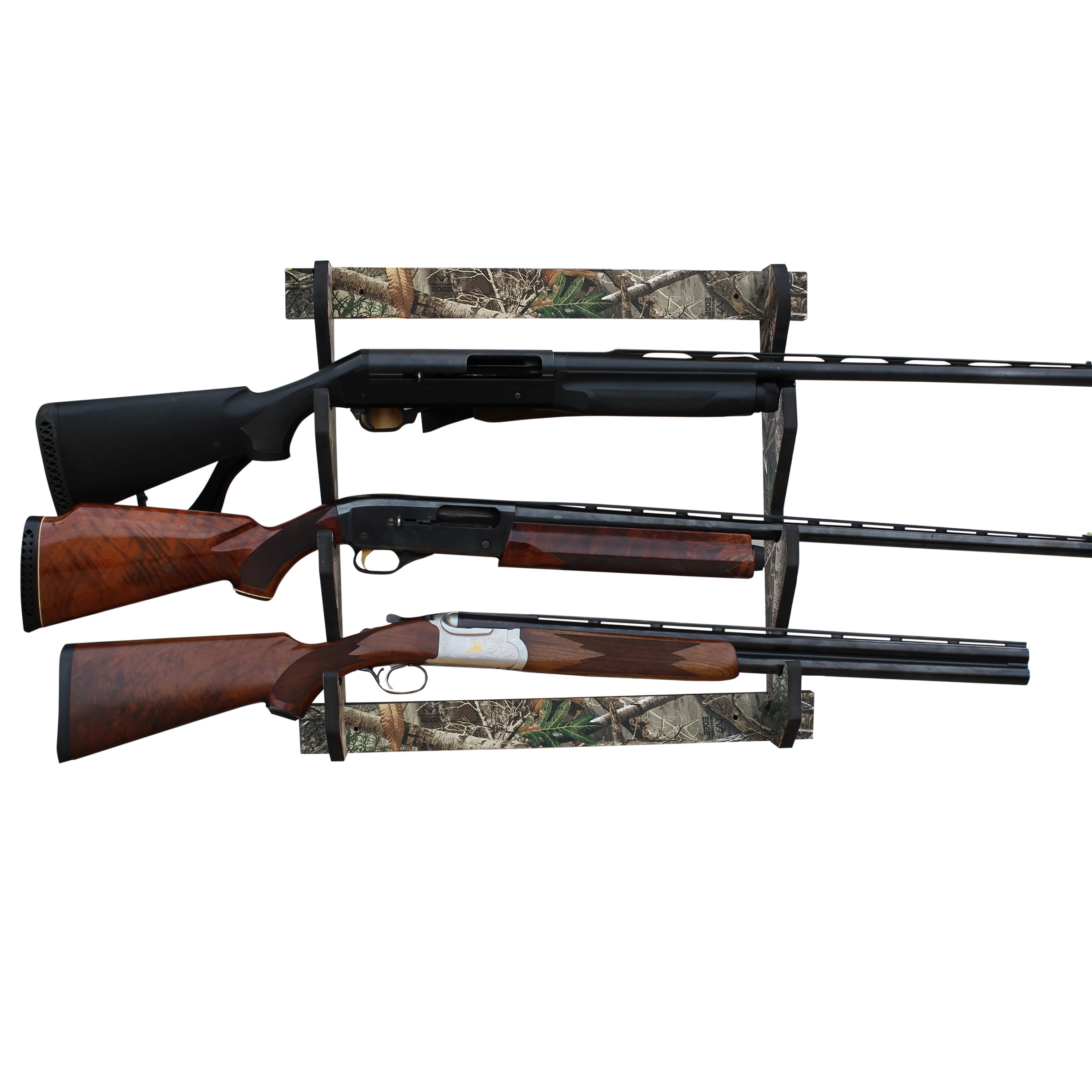 Rush Creek Creations Realtree 3 Gun Wall Storage Rack, Indoor Gun Wall Mount for Rifles or Shotguns, Safe Gun Storage, Great Gun Display Rack