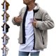 thumbnail image 3 of Cárdigan Abrigo Manga Larga Bolsillo Cremallera Moda Cómoda Chaqueta Top para Hombres Gris XXL, 3 of 5
