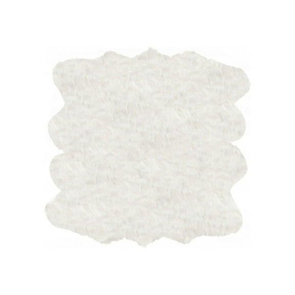 72" x 72" x 1.5" Off White Octo Faux Sheepskin - Area Rug