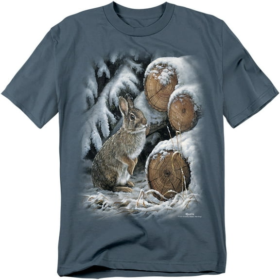 Wildlife T-Shirt Wood Pile Rabbit Unisex Graphic Tee For Men & Women
