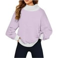 thumbnail image 3 of tarylea Chandail en Molleton Col Rond pour Femmes Tendance à Blocs de Couleur Chandail à Manches Longues Tops Décontractés Amples Sports Automne Tops, 3 of 6