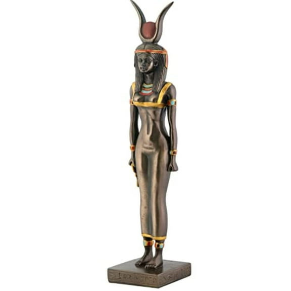 Egyptian Goddess Isis Bronze Colored Resin Statue Figurine Deity God Decoration