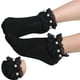 thumbnail image 4 of Calcetines retro Qarigey 1 par de encaje para mujer transpirables de algodón negro, 4 of 5