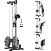 Luku LAT Pull Down Machine - Wall-Mounted Cable Workout Machine 400Lbs Weight Capacity, Dual Pulley System, 20 Height Adjustments, Compact Home Gym Cable Machine for Full Body Workout