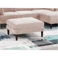 thumbnail image 2 of JERFIT Modern Blush Pink Ottoman with Soft Cushion Top and Sturdy Wood Legs for Living Room, Bedroom, or Entryway, 2 of 6