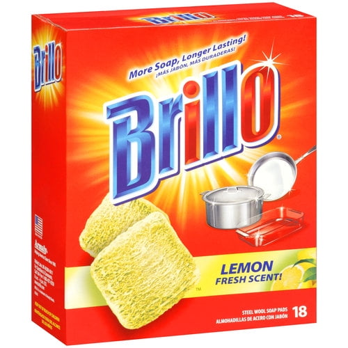 Brillo Steel Wool Lemon Fresh Scent! Soap Pads, 18 count