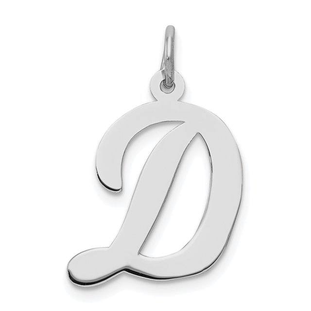 925 Sterling Silver Daintty Letter D Initiale Nom Monogramme Collier Pendentif Pendentif