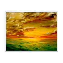 Designart 'Colorful and Bright Sunset At Santa Rosa California' Farmhouse Framed Canvas Wall Art Print