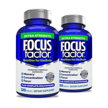 (2 pack) FOCUS FACTOR Extra Strength (120 Count) – Brain Supplement for Memory Concentration and Focus