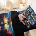 thumbnail image 5 of Homewish Tree Of Life Botanical Art 7-Piece Twin Bedding,Watercolor Gradient Bedding Comforter Set,Black Reversible, 5 of 8
