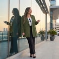 thumbnail image 4 of Agnes Orinda Women's Plus Size Blazers Lapel Button with Pockets Work Jackets Blazer 2X Army Green, 4 of 8